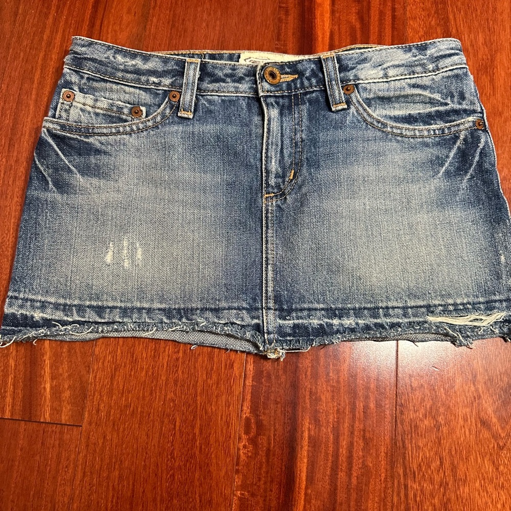 Big star distressed mini denim skirt